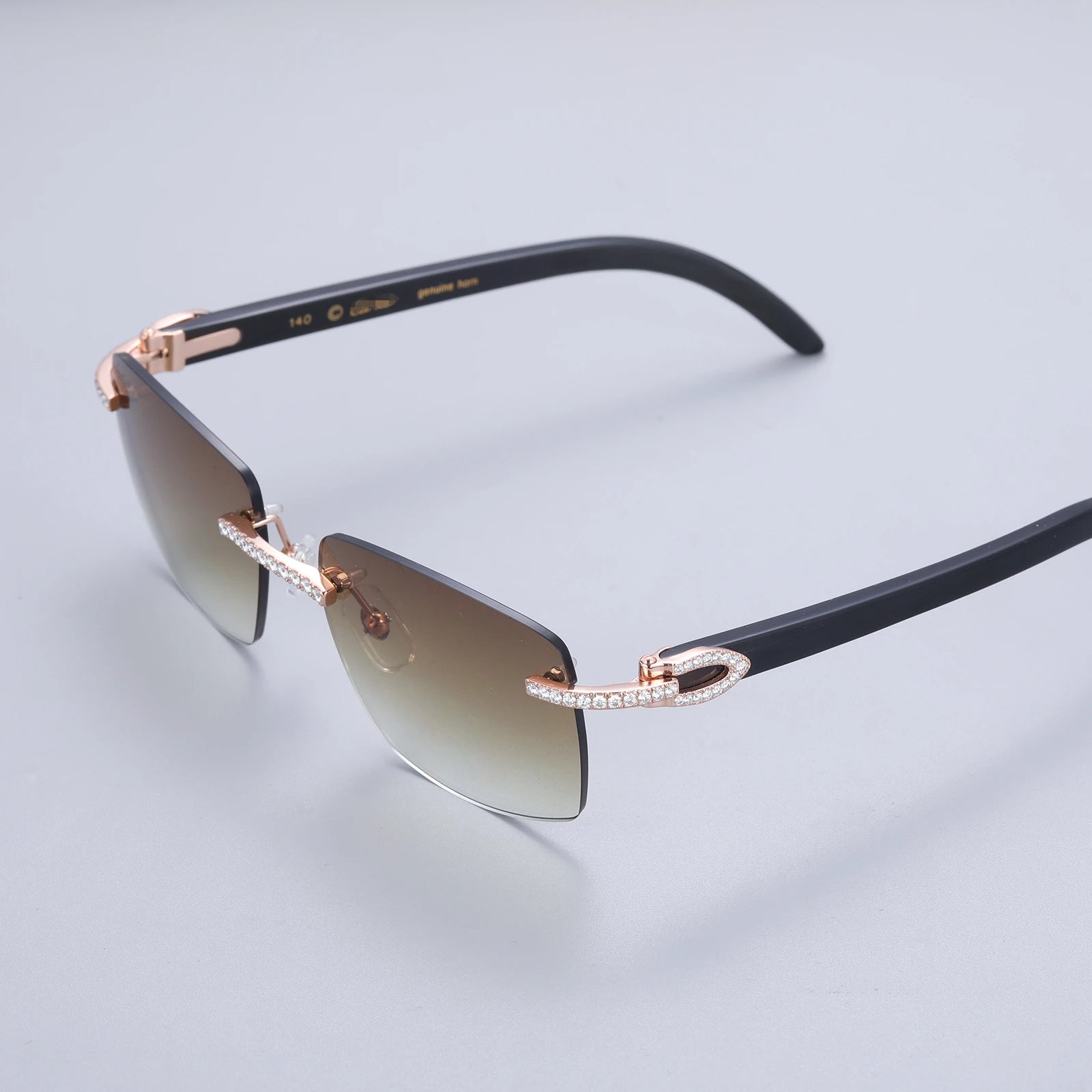 Mosangnai Personalized Iced Out Luxury Brand CTR Sunglasses Eyewear With Moissanite Diamonds For Men Women