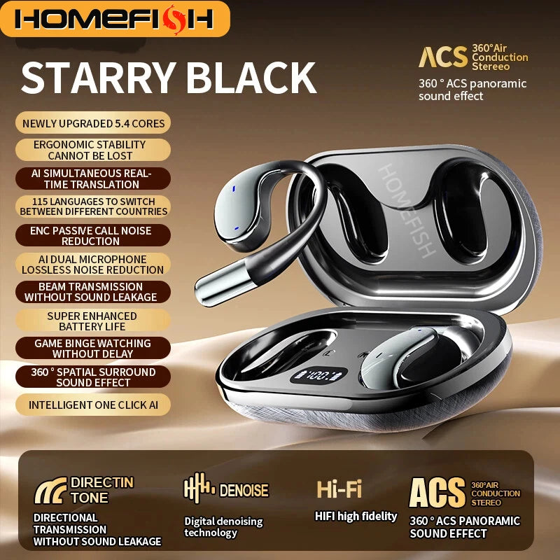 AI Translation Earbuds Bluetooth 5.4 Noise Cancelling 144 Languages Real Time Instant Translator 3-in-1 Smart Headset