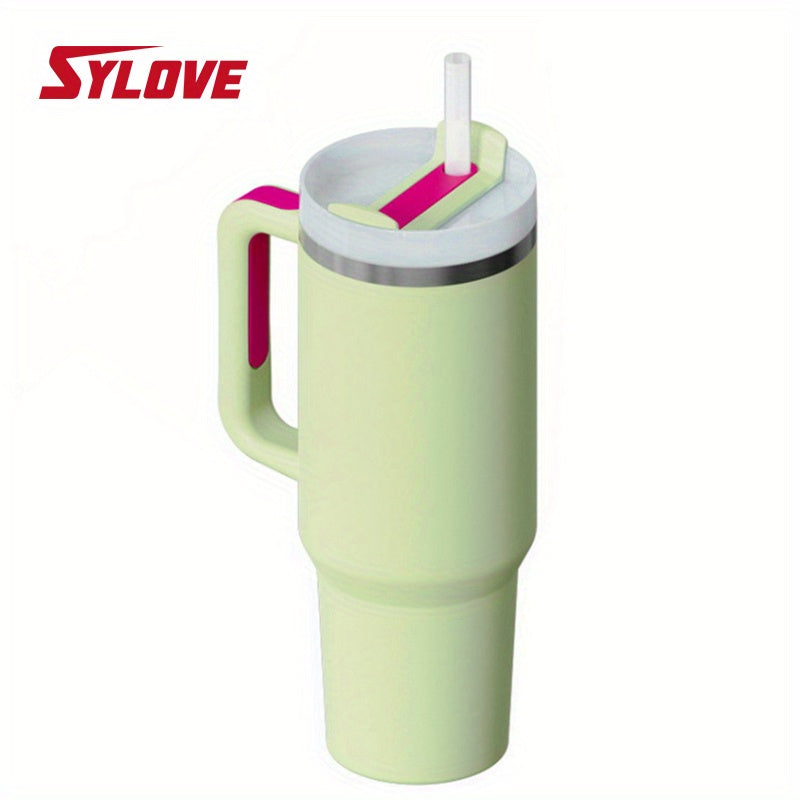 SLOVE 40oz Stainless Steel Tumbler With Handle And Straw, Insulated Sports Water Bottle For Men And Women, Keep Warm Or Cold, Coffee Cup - Perfect Gift