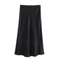 Acetic Satin Fishtail Skirt Woman Korean Fashion Elastic High Waist Skirts for Women Spring/Summer 2024 New Chic Lady Skirts