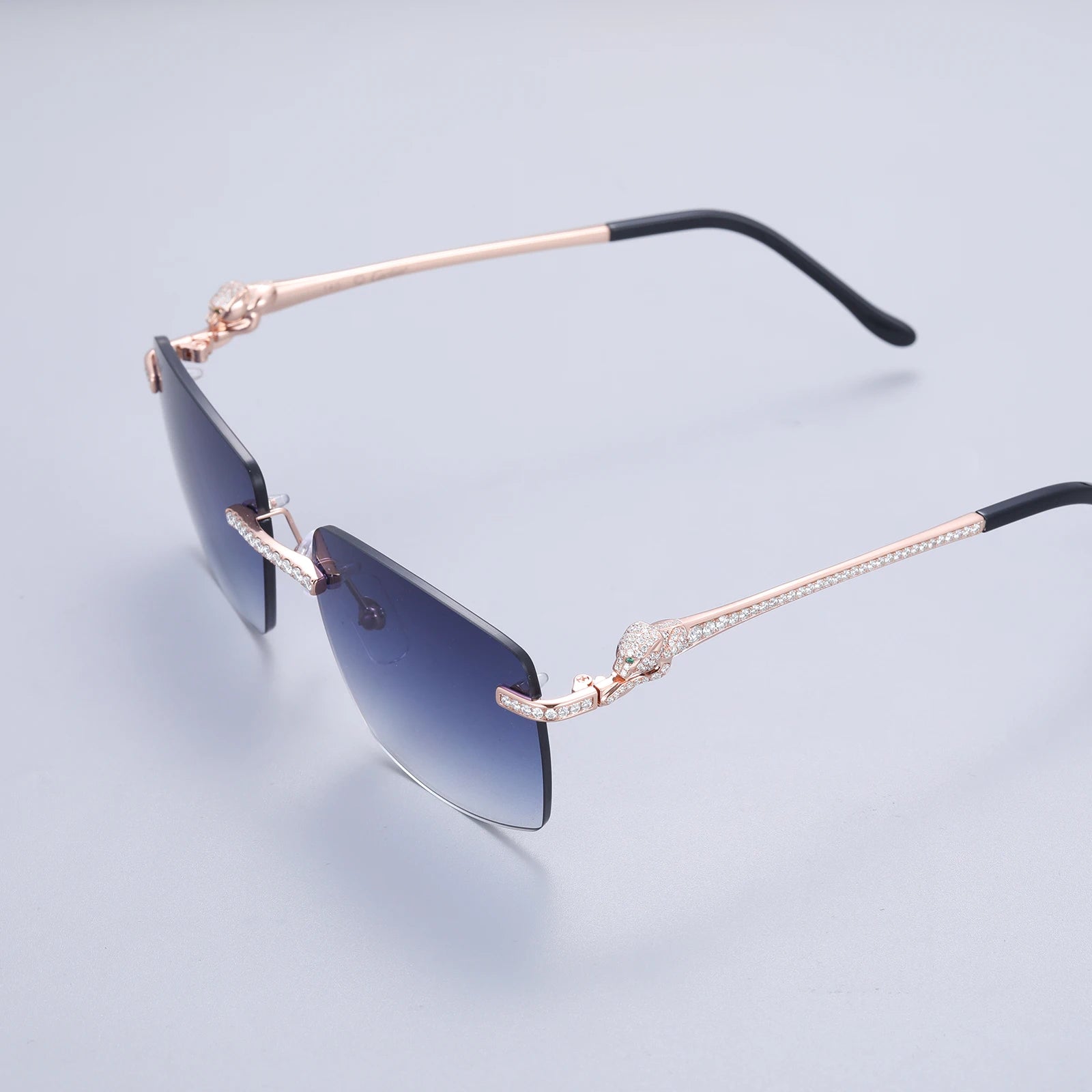 Mosangnai Personalized Iced Out Luxury Brand CTR Sunglasses Eyewear With Moissanite Diamonds For Men Women