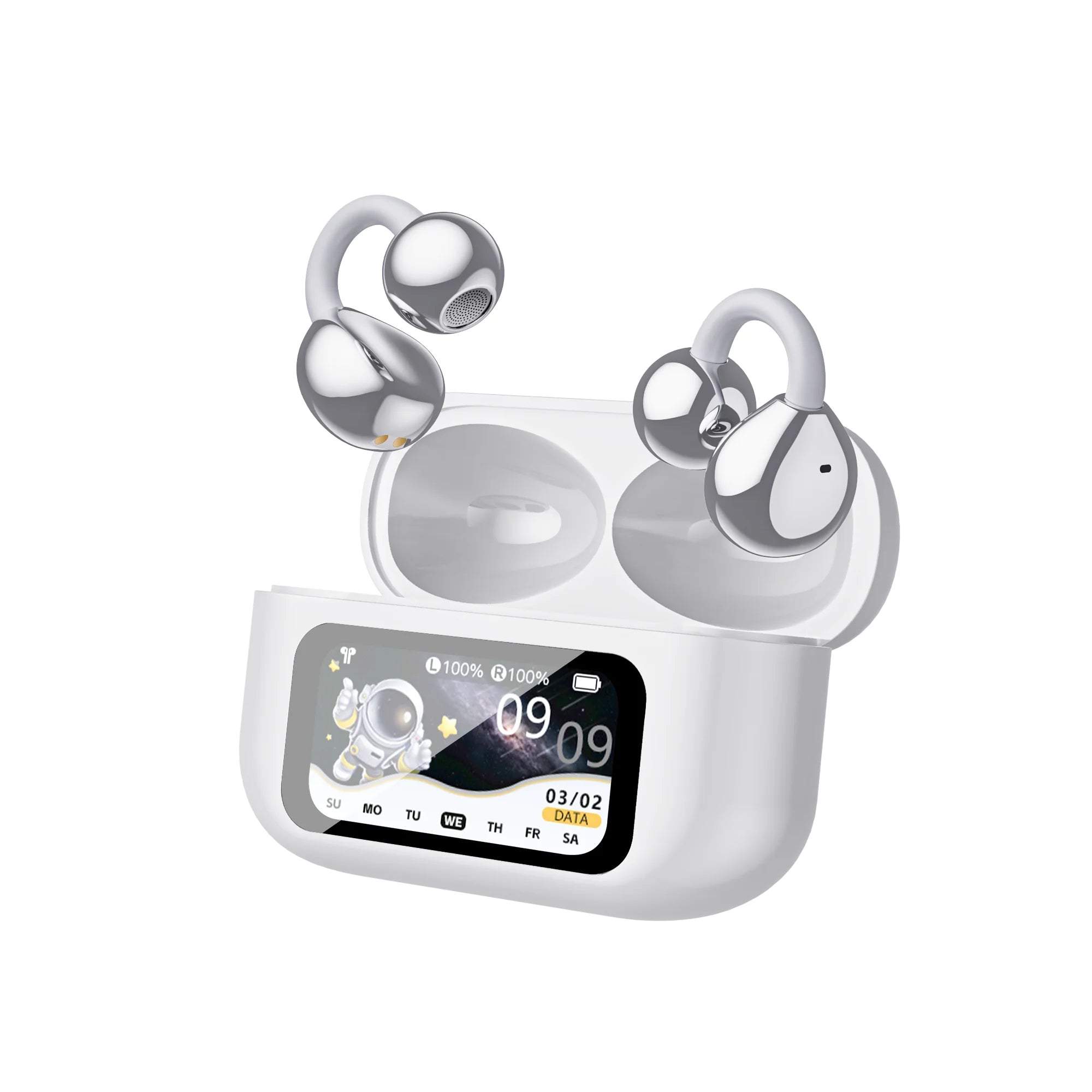 AI Translation Headphones True Wireless Earbuds LED Power Display Earphones with Wireless Charging Case