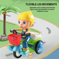 A cute little boy riding a tricycle with electric toys, spinning stunts, sound and light, is the perfect gift for babies